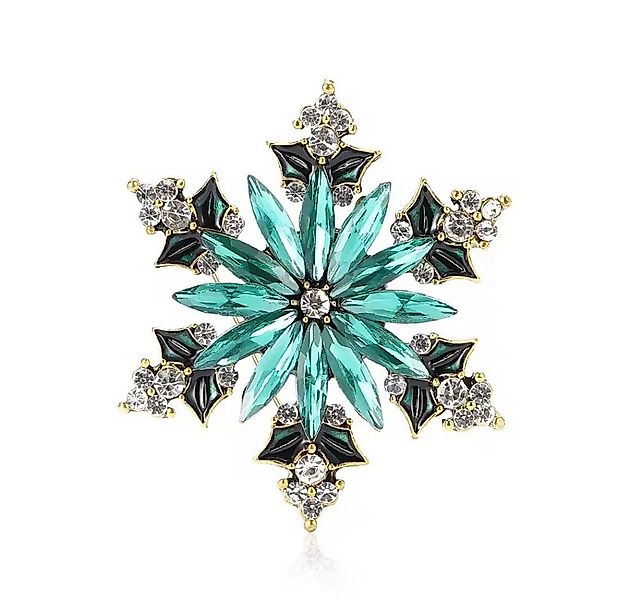 Dark-Desires Brosche Vintage Brosche Damen kleine Schneeflocke in türkis Wi günstig online kaufen