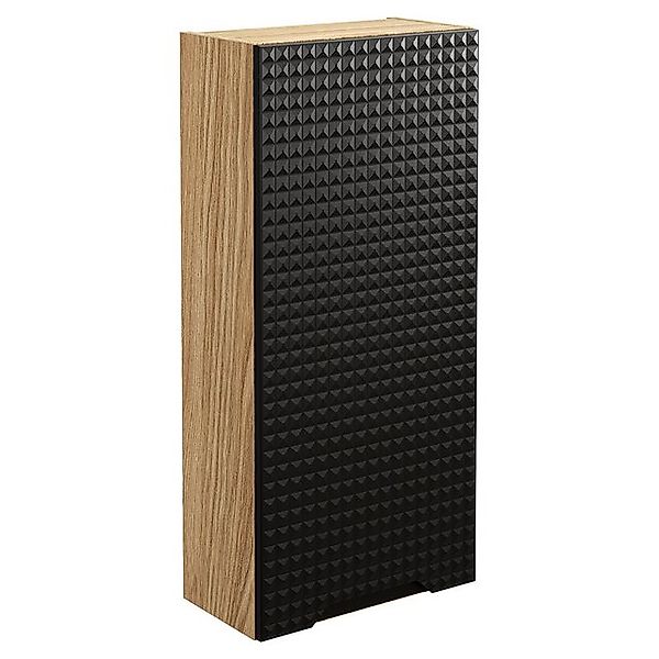 Lomadox Hängeschrank LONDON-56-BLACK Badschrank in Eiche mit schwarz, 3D-St günstig online kaufen