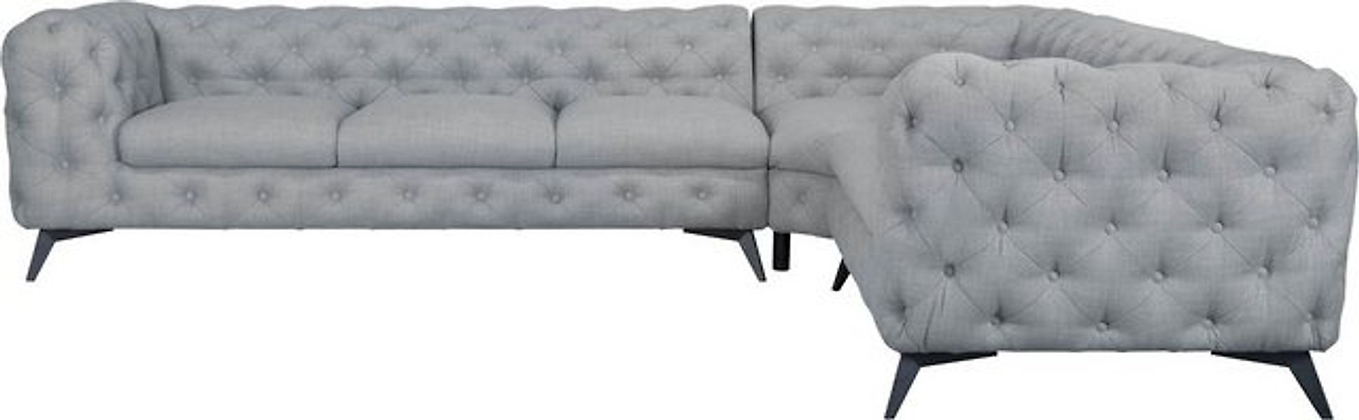 Leonique Chesterfield-Sofa "Ecksofa GLYNIS L-Form mit Wellenunterfederung, günstig online kaufen