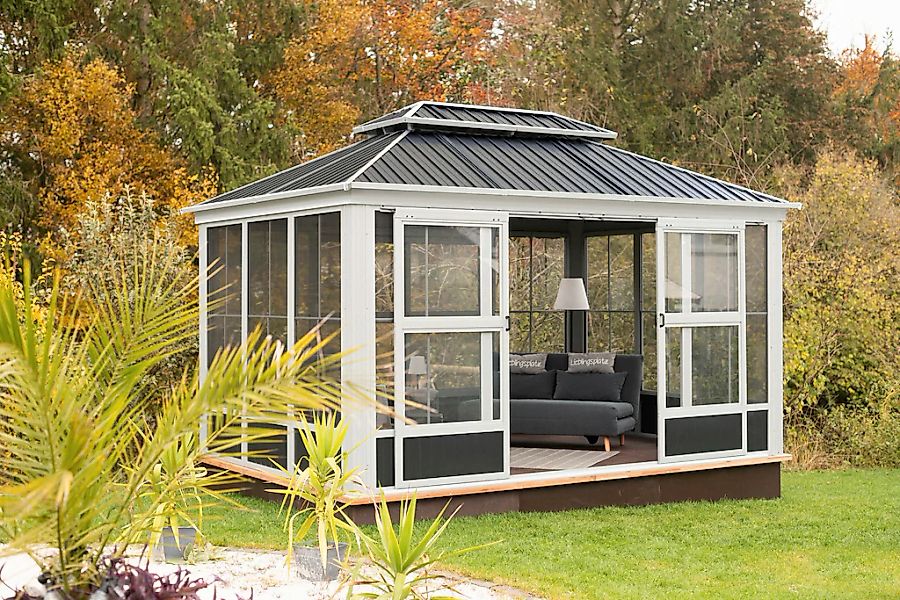 Sojag Pavillon ""Olan 1014"", (Set), aus Aluminium, mit Wintergarten, inkl. günstig online kaufen