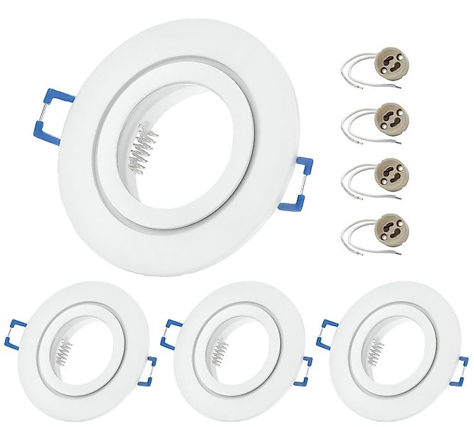 Sweet LED Deckenspot 4er Set IP44 Einbaustrahler GU10 Aluminium für Bad & K günstig online kaufen