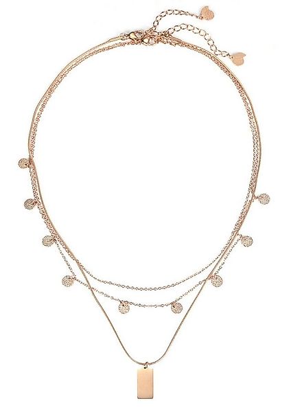 Hey Happiness Charm-Ketten-Set 2er Damen Layer mehrreihig, 18K Roségold Ver günstig online kaufen
