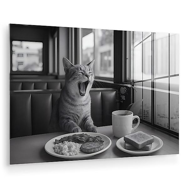 MuchoWow Acrylglasbild Katze - Kaffee - günstig online kaufen