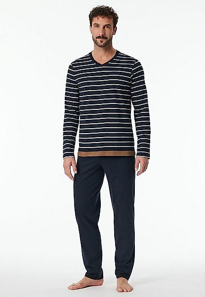 Schiesser Pyjama Casual Nightwear (Set, 2 tlg) langarm, V-Ausschnitt, Strei günstig online kaufen