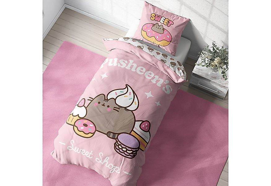 MTOnlinehandel Bettwäsche Pusheen Katze in 135x200 + 80x80 cm, Kawaii, Mikr günstig online kaufen
