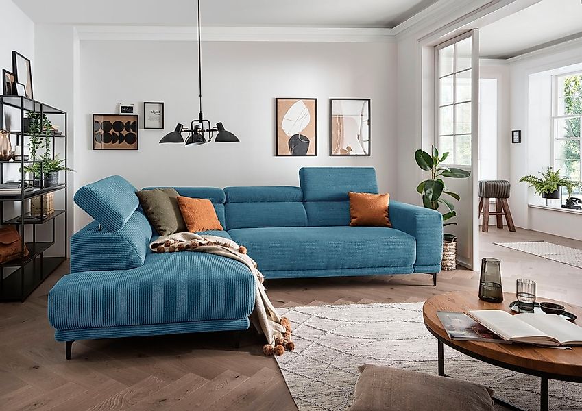 alina Ecksofa "Hikari", wahlweise mit Sitzvorzug, in modernem Cordstoff, Br günstig online kaufen