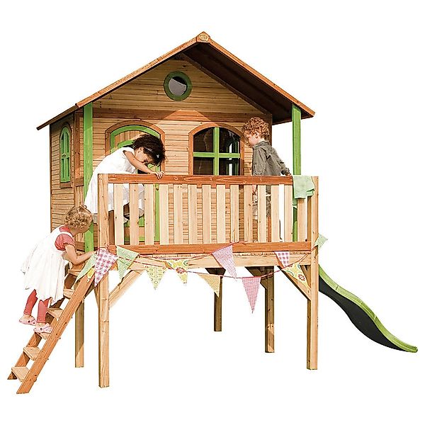 Axi Spielhaus Sophie Braun/Grün mit Rutsche Hellgrün 380 x 274 x 212 cm FSC günstig online kaufen