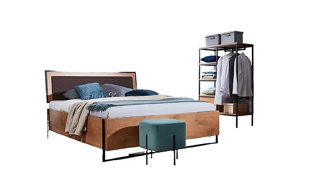 Xlmoebel Bett Designer Bett aus Holz mit Stoff- und Lederpolsterung für lux günstig online kaufen