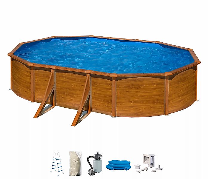 my POOL BWT Ovalpool, (Set, 5 tlg.), in moderner Holzoptik, Tiefe 132 cm, v günstig online kaufen