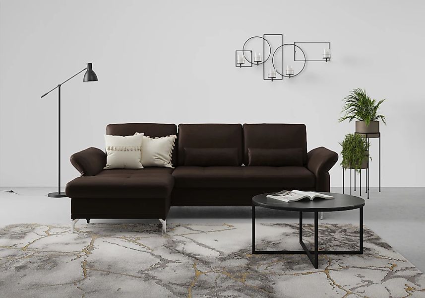 Home affaire Ecksofa "Palm Beach L-Form" Federkern, mit Sitztiefenverstellu günstig online kaufen