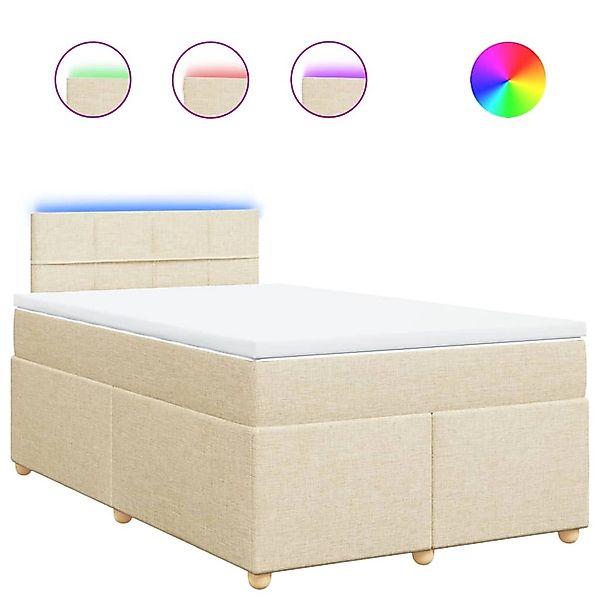 vidaXL Boxspringbett mit Matratze Creme 120x190 cm Stoff 3288924 günstig online kaufen