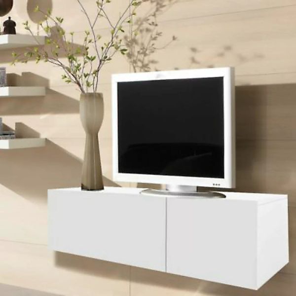 Mucola Fernsehschrank 120CM Lowboard Weiß TV Rack Fernseh Kommode Sideboard günstig online kaufen