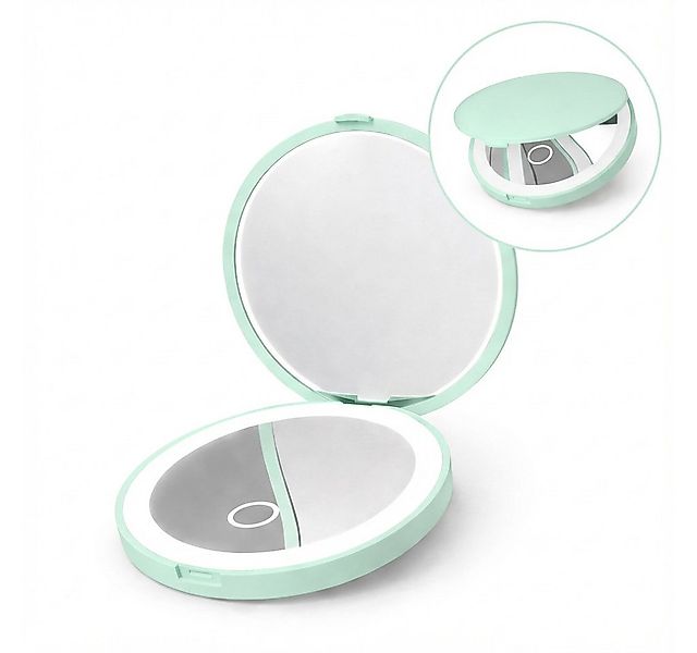 SWGOTA Schminkspiegel Kosmetikspiegel Led Taschenspiegel mit 1X/3×Vergrößer günstig online kaufen