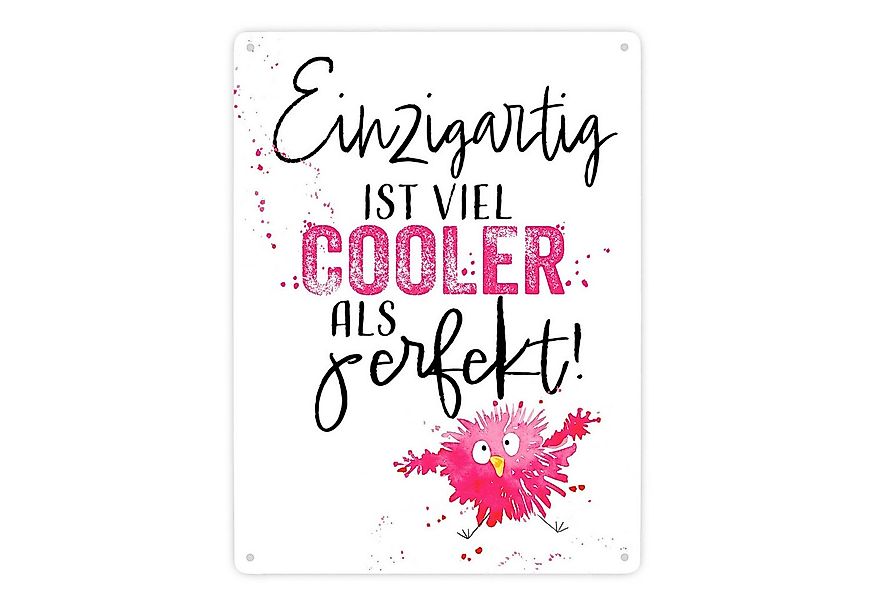 speecheese Metallschild Spatz Metallschild XXL in 28x38 cm mit Spruch Einzi günstig online kaufen