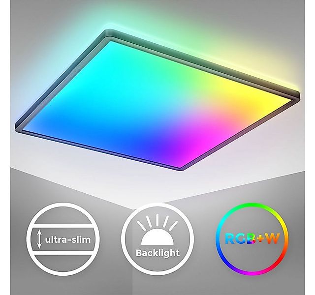 B.K.Licht LED Deckenleuchte RGBW LED Panel dimmbar 42x42cm ultraflach schwa günstig online kaufen