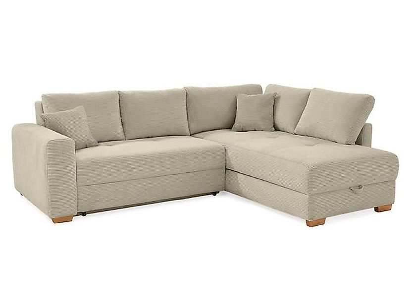 luma-home Ecksofa 15212, Dauerschläfer 257x206 cm mit Bettkasten und separa günstig online kaufen