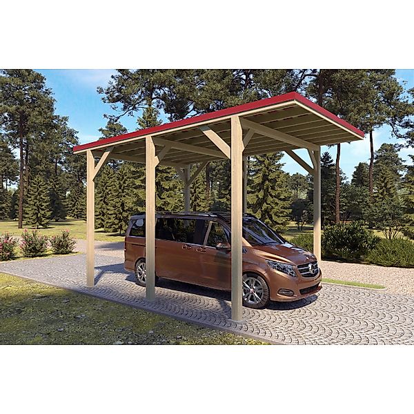 Holzbrüder Camping-Carport Ralf 24m² Imprägniert-Rot günstig online kaufen
