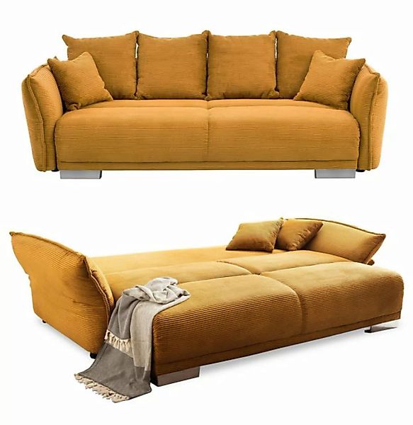 luma-home Big-Sofa 17213, mit Bettfunktion 242x131 cm, rasterlose Armlehnen günstig online kaufen