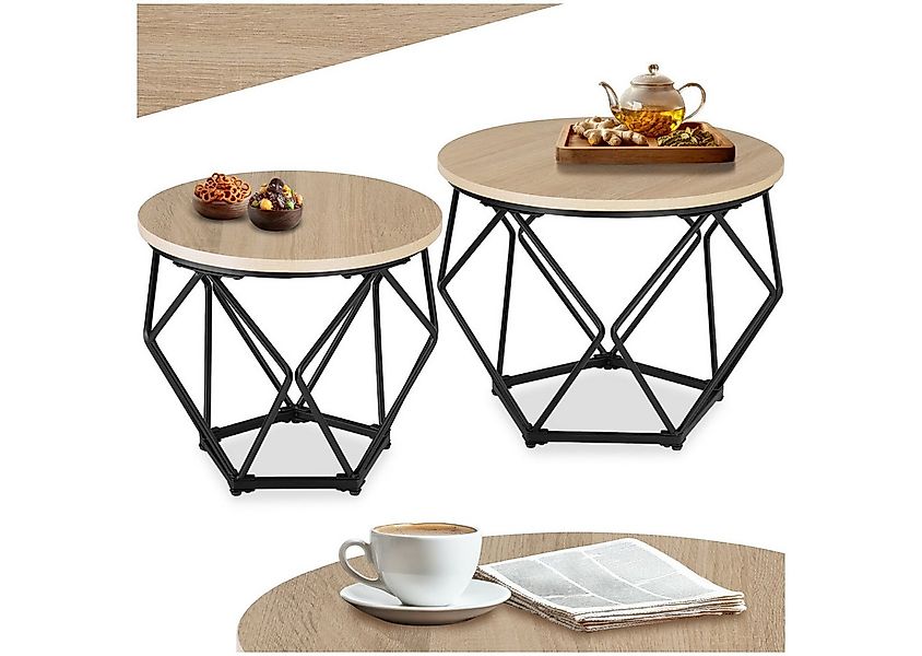 tectake Couchtisch 2er Set Couchtisch (1-St., 2 tlg), Zwei modische Couchti günstig online kaufen