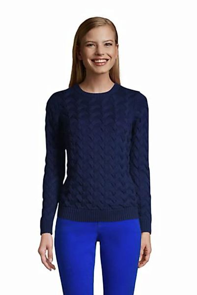 Zopfmuster-Pullover DRIFTER in Petite-Größe, Damen, Größe: XS Petite, Blau, günstig online kaufen