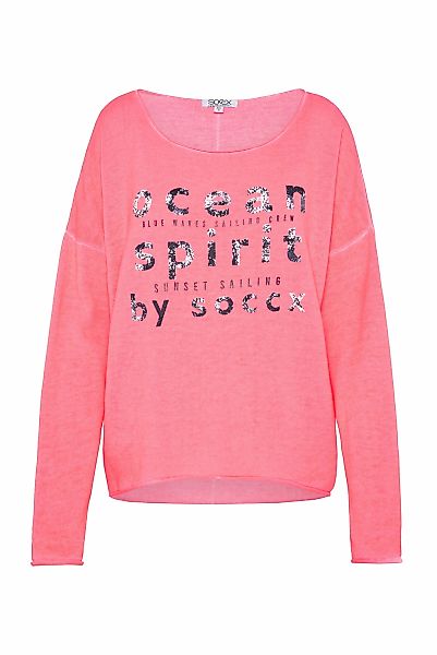 SOCCX Rundhalspullover, mit Rollsäumen günstig online kaufen