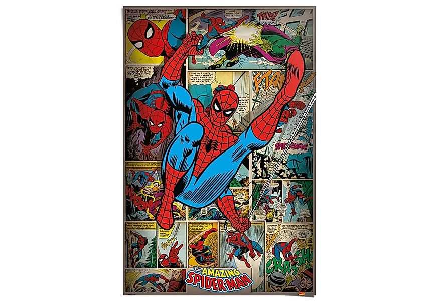Reinders! Poster Marvel Comics - spider man retro günstig online kaufen