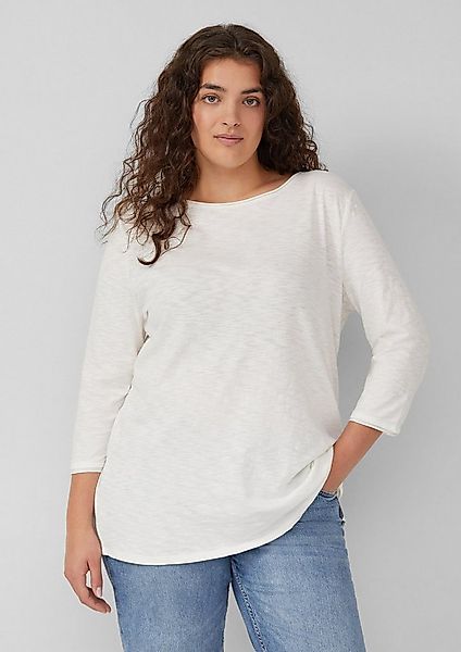 s.Oliver 3/4-Arm-Shirt T-Shirt Shirt mit Flammgarnstruktur und 3/4-Ärmeln günstig online kaufen