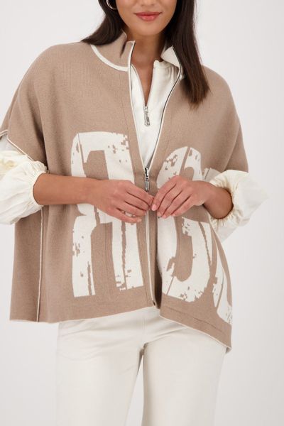 Monari Strickcape Jacke Strickcape Schrift Oversize günstig online kaufen
