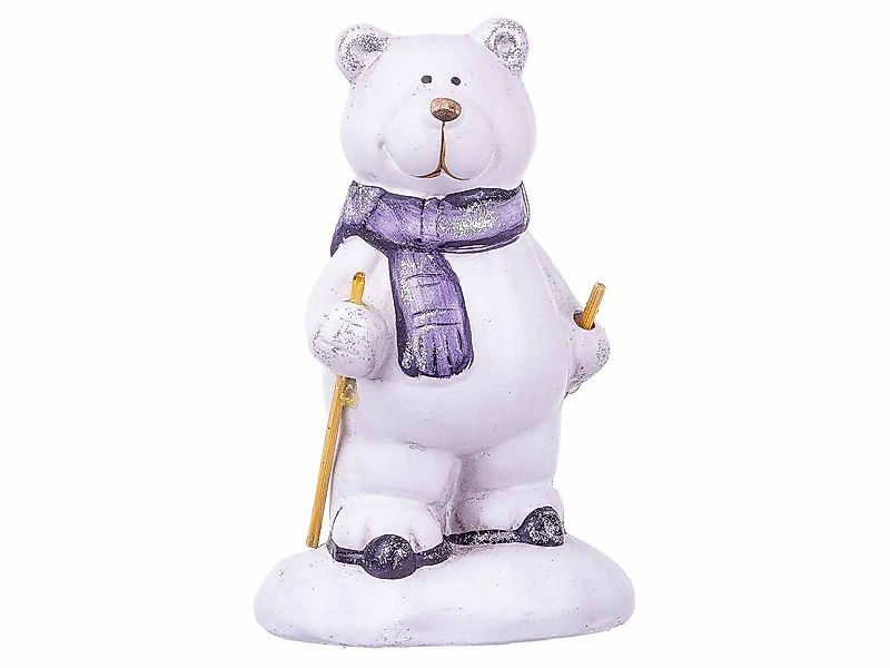 CEPEWA Dekofigur Lustiger Eisbär auf Ski Deko-Figur ca.16 cm (1 St) günstig online kaufen