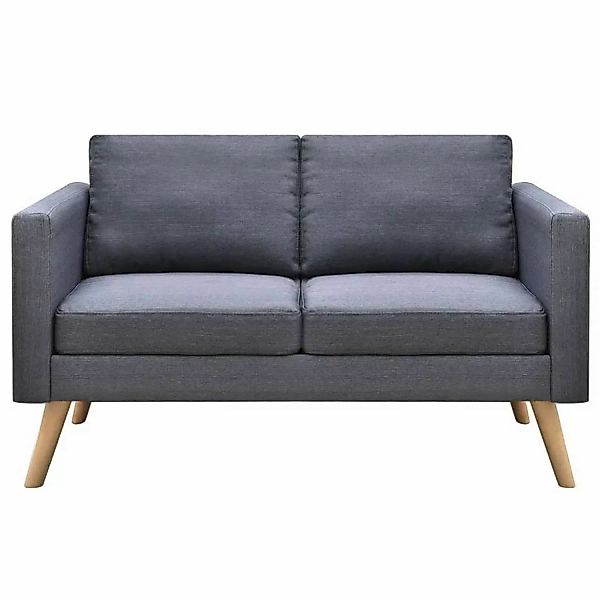 Sofa Set 2-sitzer Und 3-sitzer Stoff Dunkelgrau günstig online kaufen