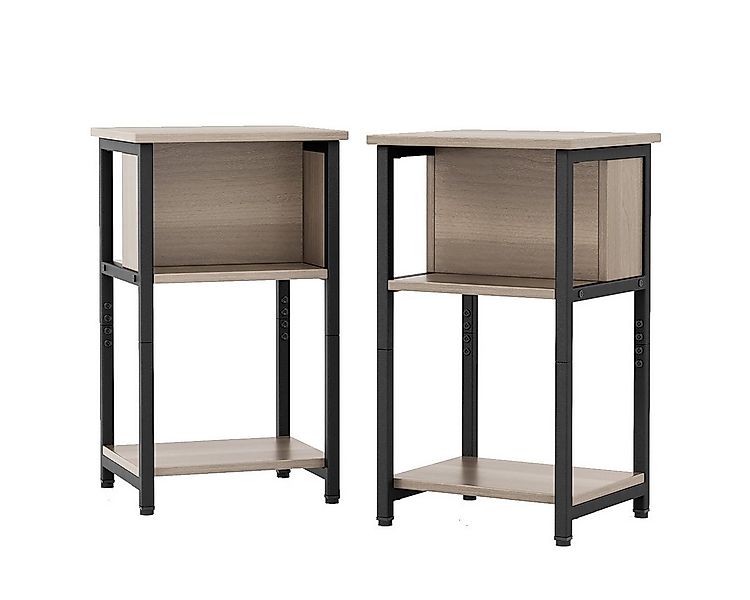 COSTWAY Nachttisch (2-St), mit Ablage & verstellbaren Fußpolstern, 34 x 30 günstig online kaufen
