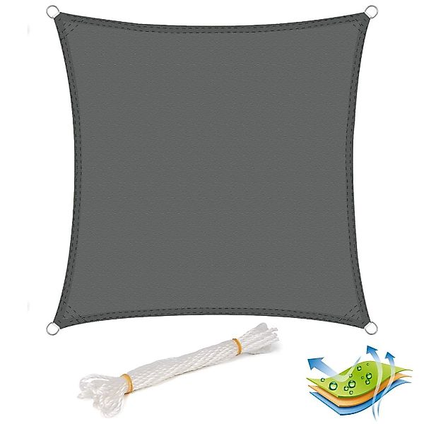 Woltu Sonnensegel, wasserabweisend Sonnenschutz,Polyester grau günstig online kaufen