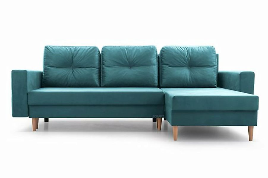 MOEBLO Ecksofa CARL, Ottomane Links als auch rechts montierbar Couch für Wo günstig online kaufen