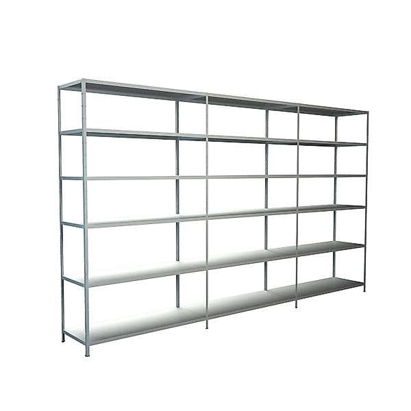 Schulte Steck-Grund-/Anbauregale 230 cm x 360 cm x 35 cm Weiß günstig online kaufen