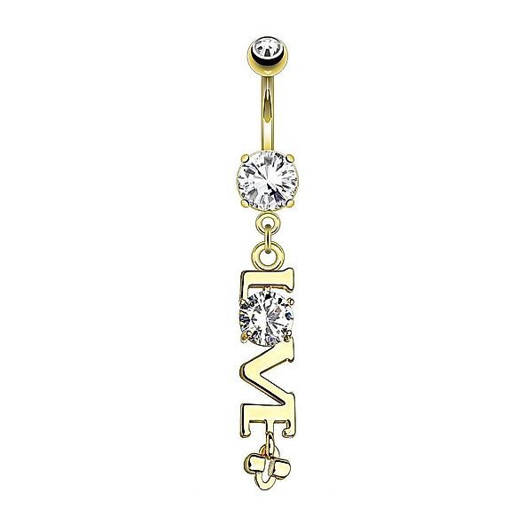Taffstyle Bauchnabelpiercing Piercing Chirurgenstahl Kristall LOVE, günstig online kaufen