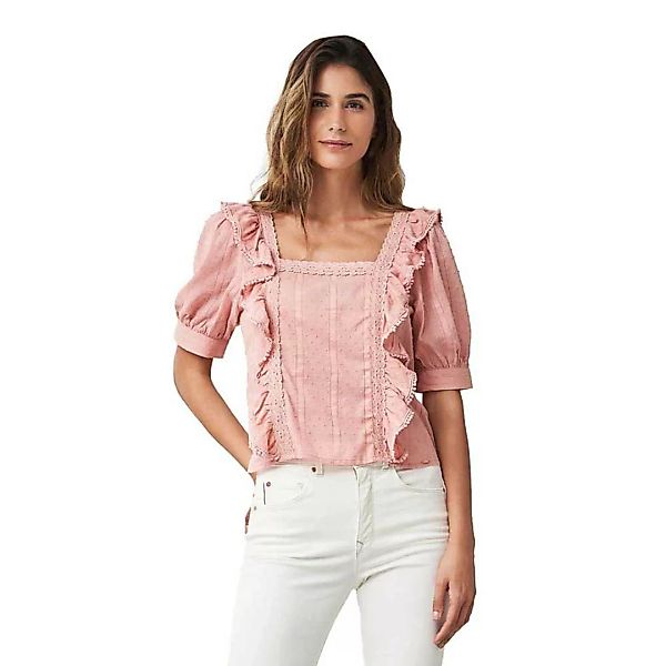 Salsa Jeans Kurzärmlige Tunikabluse Mit Blatt-print M Pink günstig online kaufen