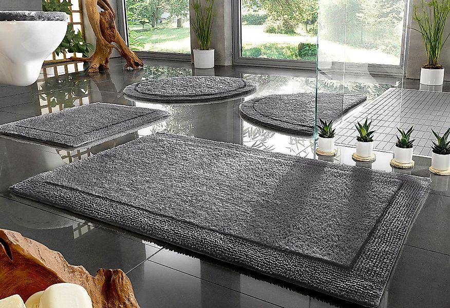 my home Badematte "Kapra, Badvorleger, Badezimmer Teppich" Höhe 14 mm beids günstig online kaufen