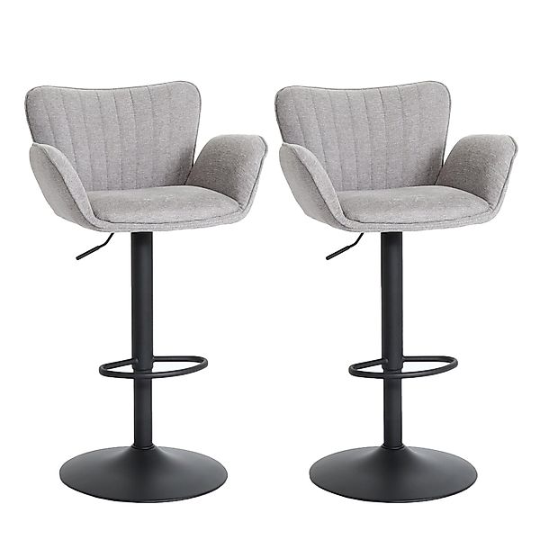 PROREGAL 2er-Set Barhocker Gepolstert Mit Lehne Sitzhöhe 66-90cm Mit Armleh günstig online kaufen