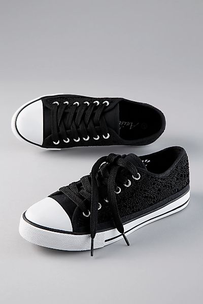 Aniston SHOES Sneaker Schnürschuh, Freizeitschuh in Häkeloptik - NEUE KOLLE günstig online kaufen