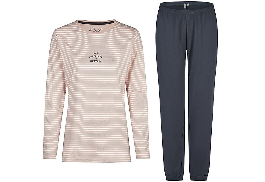 By Louise Schlafanzug by Louise Damen Pyjama mit Kuschelsocken Nachtwäsche günstig online kaufen