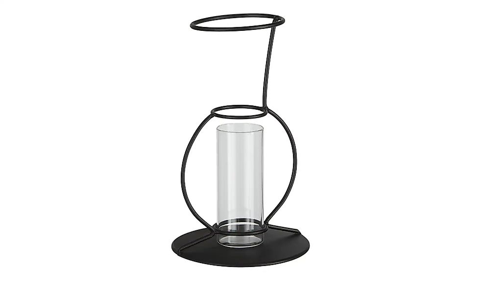 HOME STORY Vase im Metallständer   ¦ schwarz ¦ Metall,Glas ¦ Maße (cm): H: günstig online kaufen