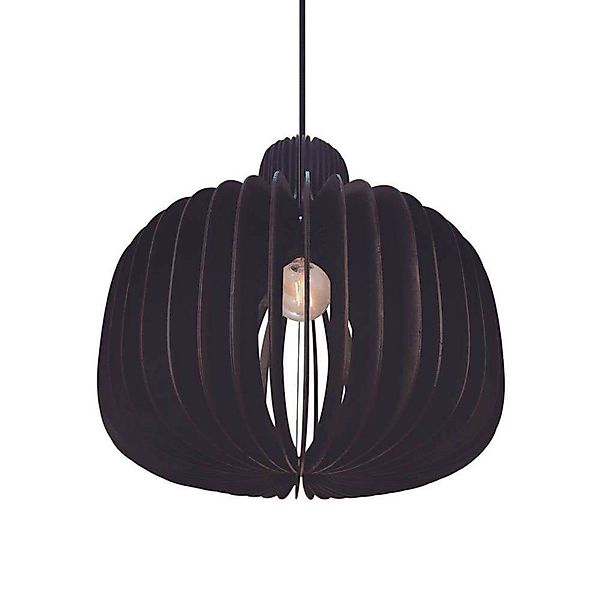 Pendelleuchte Hazo, Ø 43 cm, schwarz, Holz günstig online kaufen