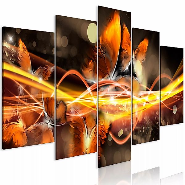 Wandbild - Swarm Of Butterflies (5 Parts) Wide Orange günstig online kaufen