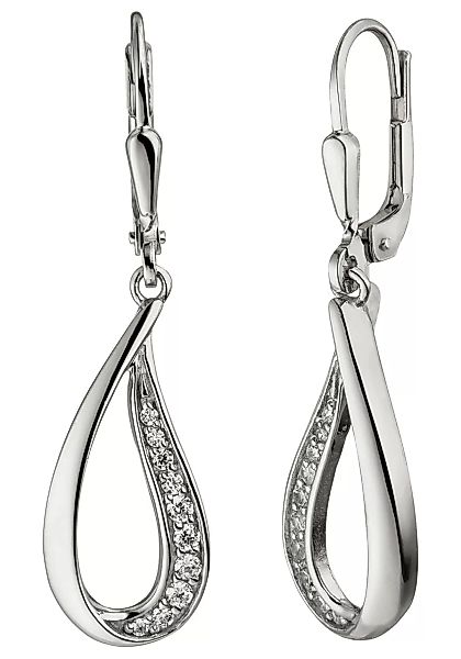 JOBO Paar Ohrhänger "Tropfen", 925 Silber mit 20 Zirkonia günstig online kaufen