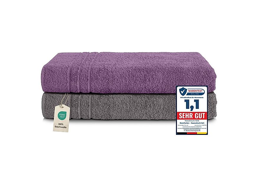 Komfortec Saunatuch Frotte aus 100% Baumwolle, Frottee (Packung, 2-St), 80x günstig online kaufen