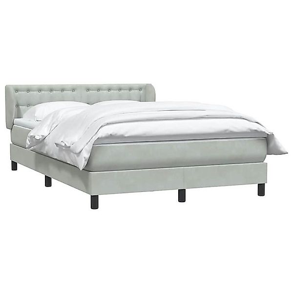 vidaXL Bett Boxspringbett mit Matratze Hellgrau 160x210 cm Samt günstig online kaufen