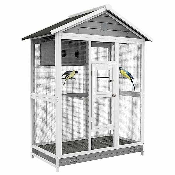 PawHut Vogelkäfig mit 4 Sitzstangen Ausziehbarer Bodenwanne günstig online kaufen