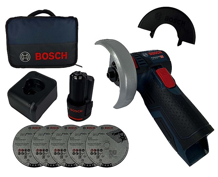 Bosch Professional Akku-Winkelschleifer GWS 12V-76, mit Akku 3 Ah und Ladeg günstig online kaufen