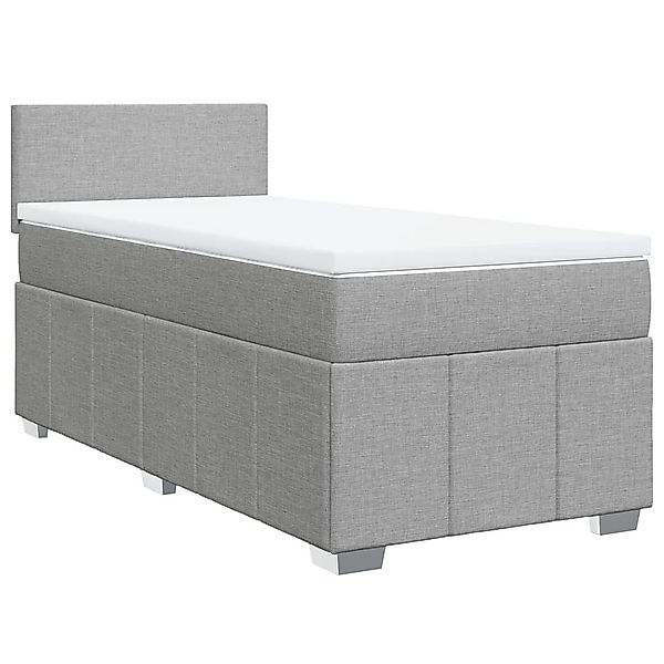 vidaXL Bett Boxspringbett mit Matratze Hellgrau günstig online kaufen