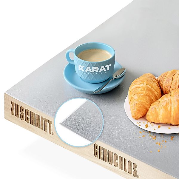KARAT Tischfolie Empire mit Abgeschrägter Kante Hellgrau 90 x 95 cm günstig online kaufen